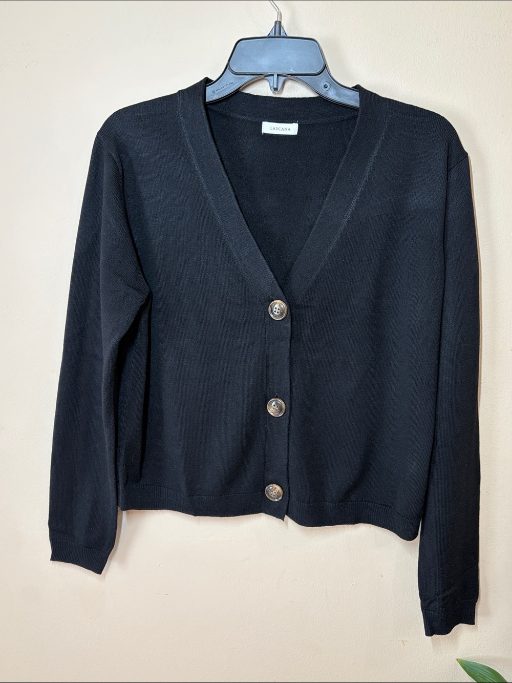 Lascana Black Button-Front V-Neck Cardigan, 4/6